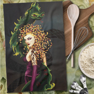 Medusa Greek Mythology Snake Gorgon Tea Towel
