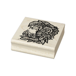 Medusa Green Snakes Gorgon Rubber Stamp