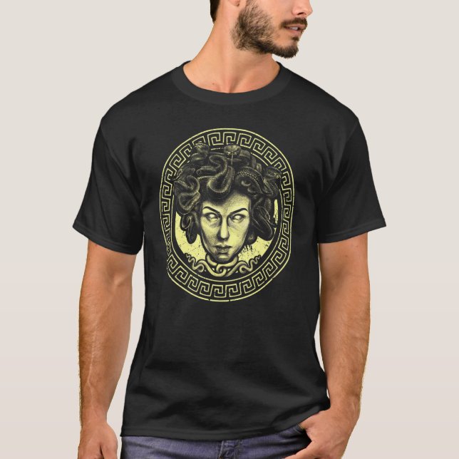 Medusa Head Face Greek Mythology Snake Goddess Myt T-Shirt (Front)