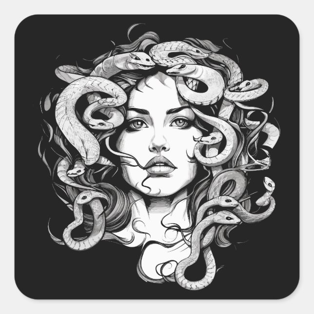 Medusa head square sticker (Front)