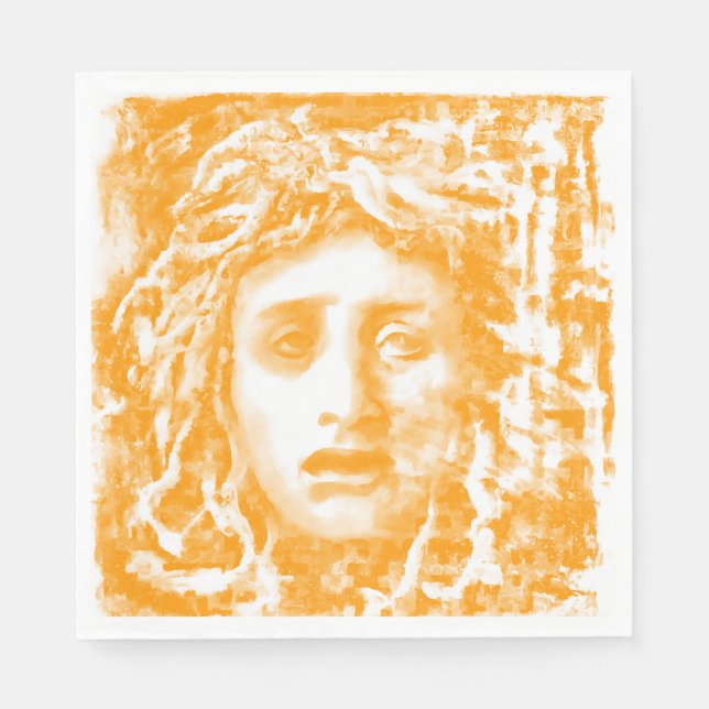 Medusa Portrait In Rich Yellow Tones Napkin (Front)