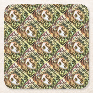 Medusa Portrait of a Gorgon Square Paper Coaster