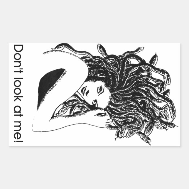 Medusa protected rectangular sticker (Front)