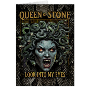 Medusa Queen of Stone Greeting Card - Customisable