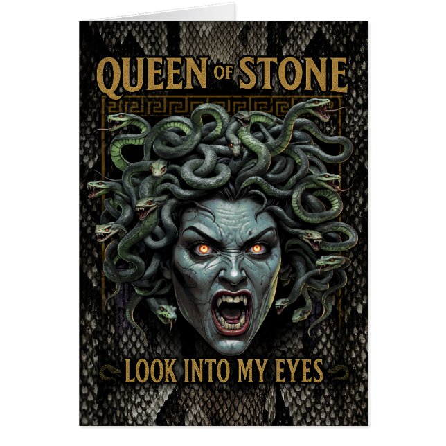 Medusa Queen of Stone Greeting Card - Customisable (Front)