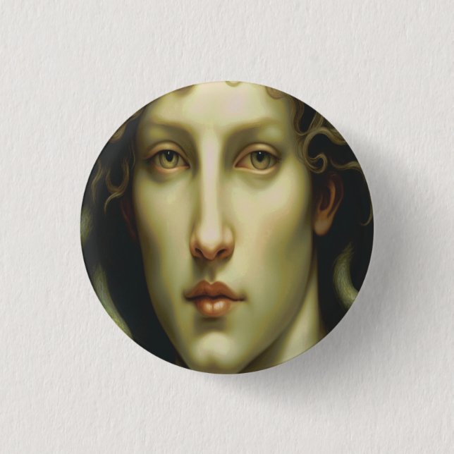 Medusa Renaissance Style 3 Cm Round Badge (Front)