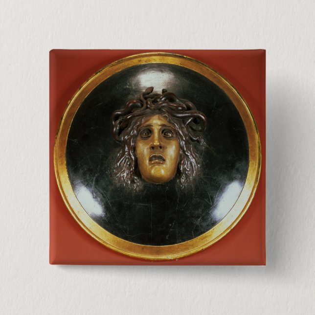 Medusa shield 15 cm square badge (Front)