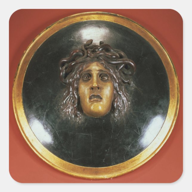 Medusa shield square sticker (Front)