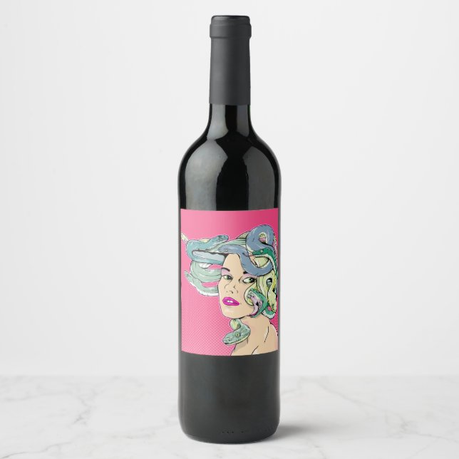 Medusa Snake Hair Wine Label (Front)