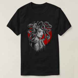 MEDUSA - Snake Head Girl from Greek Myth Tattoo T-Shirt