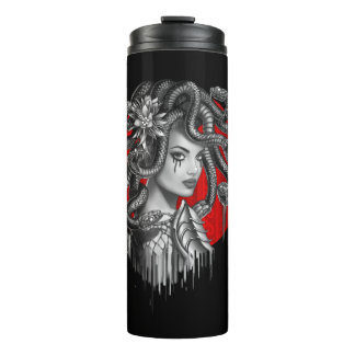 MEDUSA - Snake Head Girl from Greek Myth Tattoo Thermal Tumbler