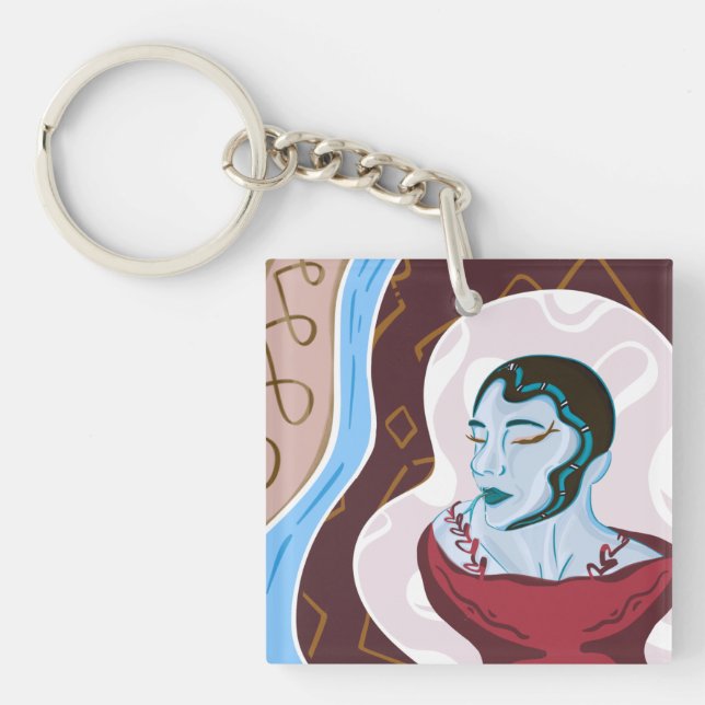Medusa Snake Lady - Half Lady Half Snake Key Ring (Front)