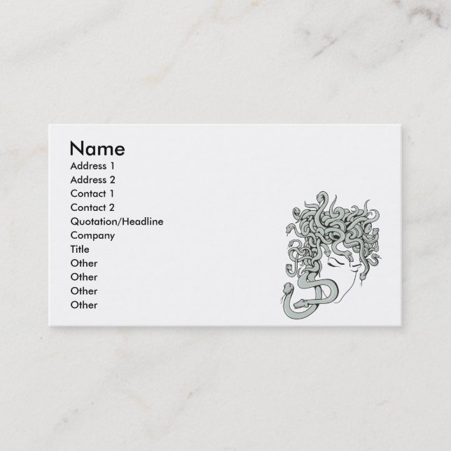 medusa snake lady vector illustration business card (Front)