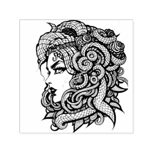 Medusa snakes awesome gorgons feminist             self-inking stamp