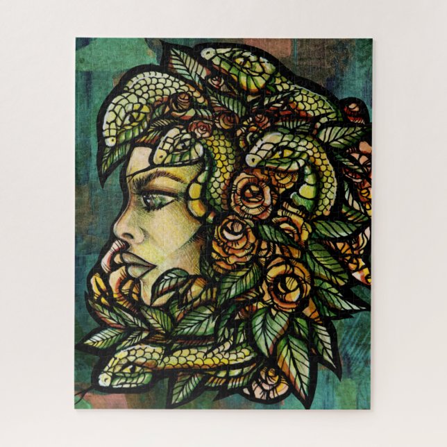 Medusa Snakes  Dart Board Jigsaw Puzzle (Vertical)