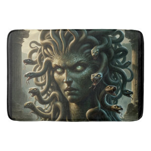 Medusa Stare of Death Head of Snakes Bath Mat