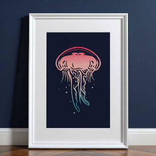 Meduse Sea Creature Print   Meduse Wall Print