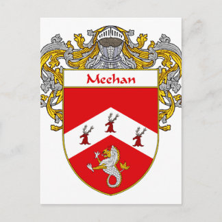 Meehan Coat of Arms (Mantled) Postcard