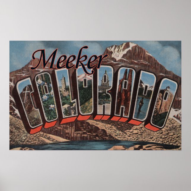 Meeker, Colorado - Large Letter Scenes Poster (Front)