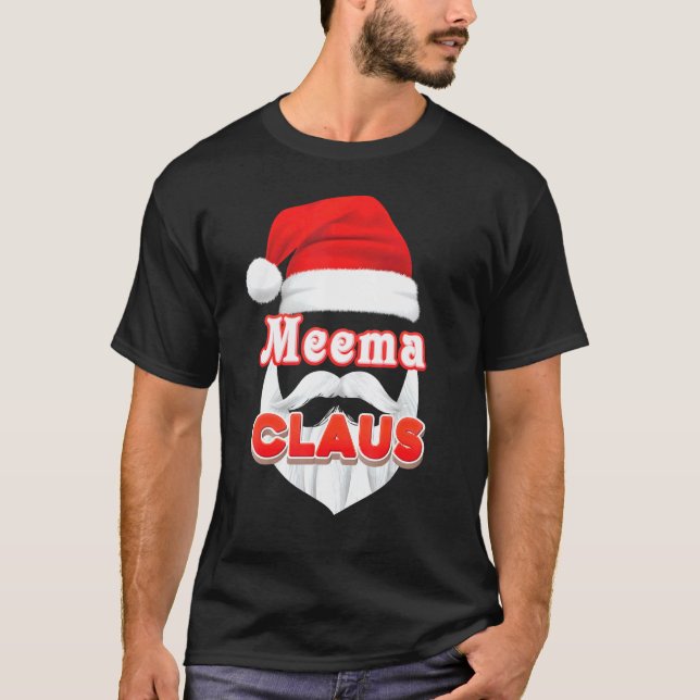 Meema Claus Christmas Santa Face Merry Ugly Sweate T-Shirt (Front)