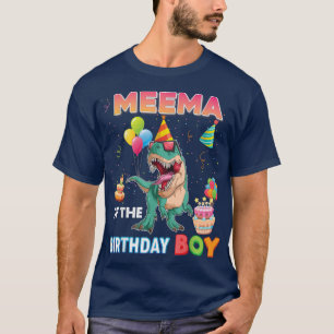 Meema Of The Birthday Boy Dinosaur Cake Matching F T-Shirt