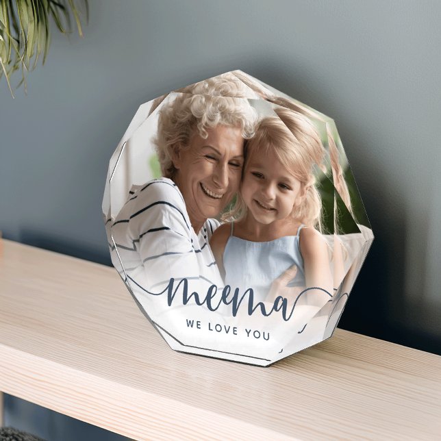 Meema We Love You | Grandma Script Overlay Photo Block (Creator Uploaded)