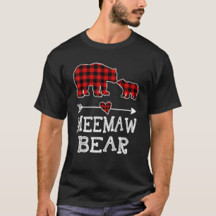 Meemaw Bear Christmas Pajama Red Plaid Buffalo Fam T-Shirt