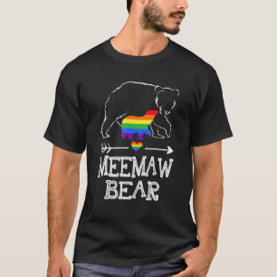 Meemaw Bear Proud Aunt Rainbow Flag Lgbt Pride Mon T-Shirt