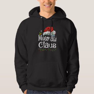 Meemaw Claus Santa Hat Christmas Pajama Family Mat Hoodie