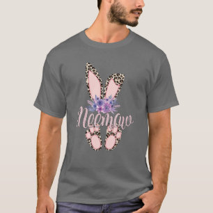 Meemaw -Easter Bunny-Cheetah Leopard Print-Mother' T-Shirt