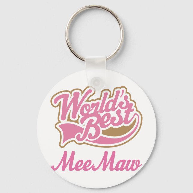 Meemaw Gift Pink Key Ring (Front)