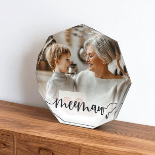 Meemaw Grandma Script Overlay Photo Block