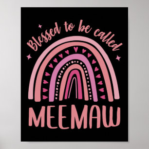 Meemaw S For Grandma Women Mothers Day Blessed Mee Poster