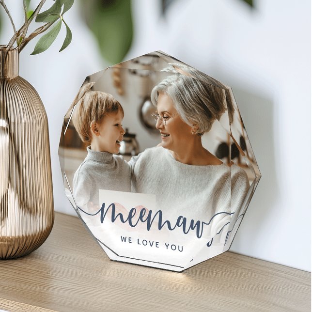 Meemaw We Love You | Grandma Script Overlay Photo Block (Creator Uploaded)