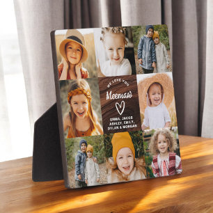 Meemaw We Love You Hearts Wood Photo Collage Plaque