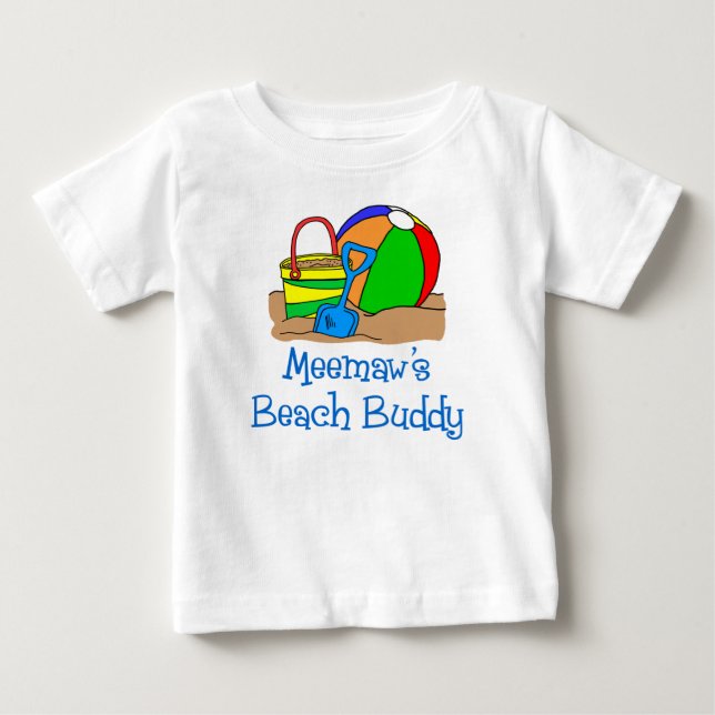 Meemaw's Beach Buddy Baby T-Shirt (Front)