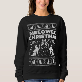 Meeowee Christmas Ugly Christmas Sweater Xmas Cat 
