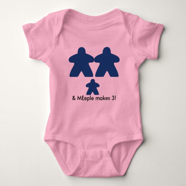 meeple make three baby tutu bodysuit (Front)