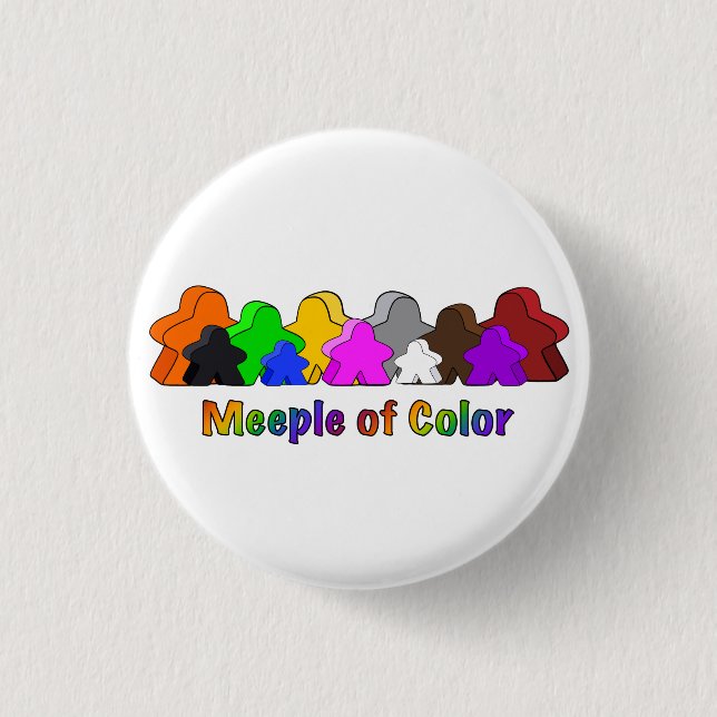 Meeple of Colour - Colourful 3 Cm Round Badge (Front)