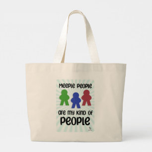 Meeple People  Epic Fun Board Game Motto Large Tote Bag