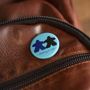 Meeples in Love, Blue & Black Pin