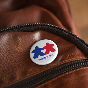 Meeples in Love, Blue & Red Button