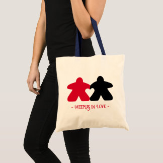 Meeples in Love, Red & Black Basic Tote