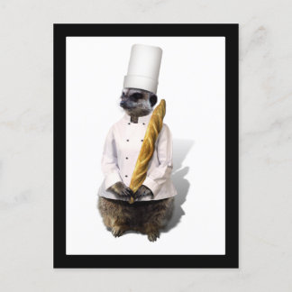 Meercat Chef With Baguette Postcard