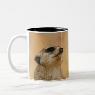 Meerkat 001 by JAMFoto Two-Tone Coffee Mug