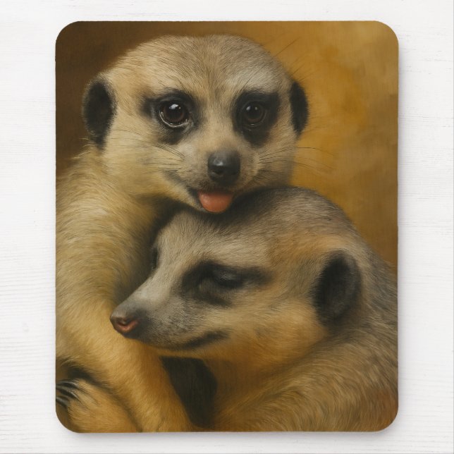Meerkat Affection Mouse Pad (Front)