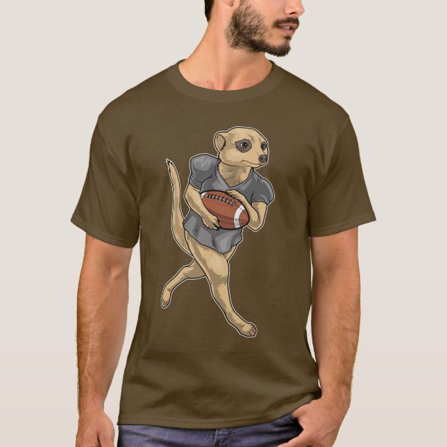 Meerkat American Football Sports T-Shirt (Front)