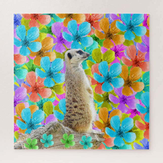 Meerkat And Blossoms, Jigsaw Puzzle, Puzzle (Vertical)
