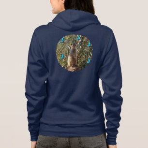 Meerkat And Blue Butterflies, Hoodie