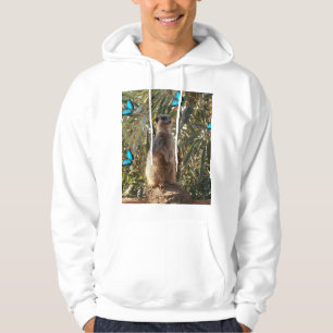 Meerkat And Blue Butterflies, Hoodie
